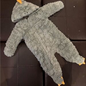 Koala Baby Plush Green Dinosaur Pram Suit Cozy Pajamas Footies